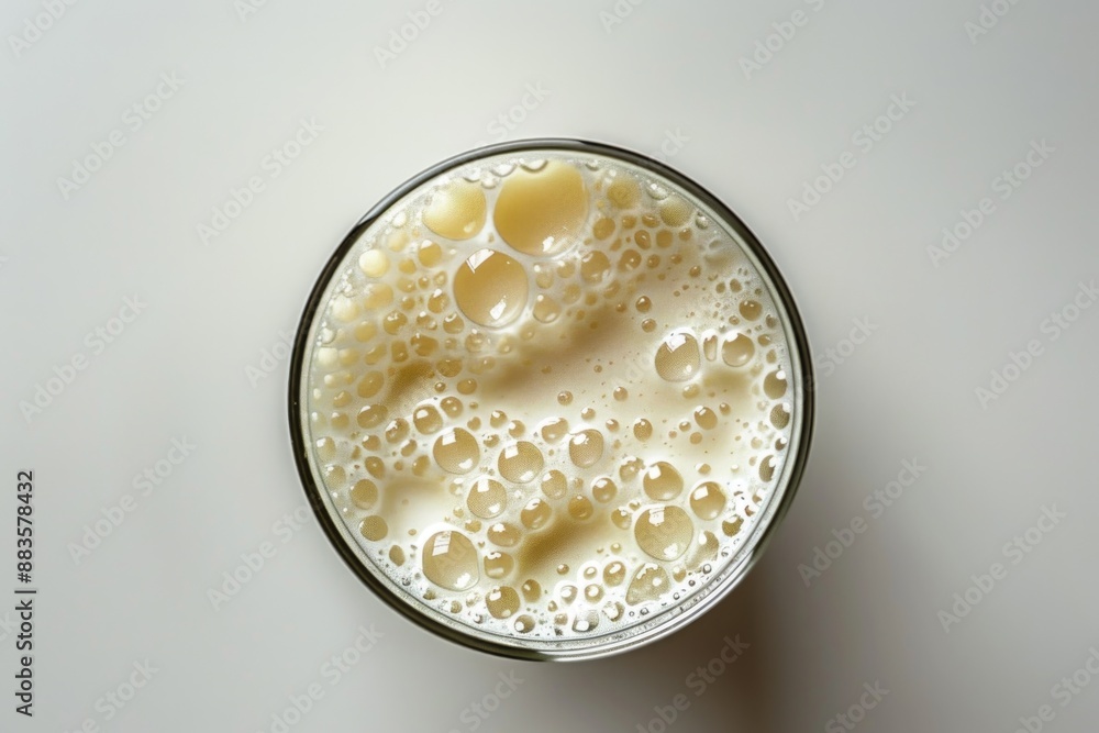 A close-up shot of a glass filled with milk, perfect for food or beverage related uses
