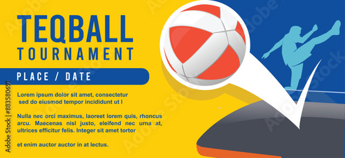 Great attractive editable and memorable Teqball poster for competition and tournament event