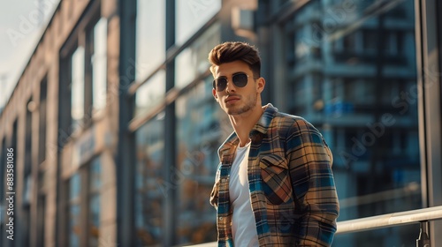 Handsome young man dressed in casual clothing. 