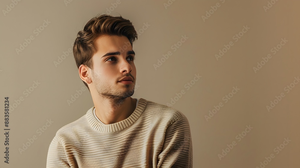 Fototapeta premium Handsome young man dressed in casual clothing.