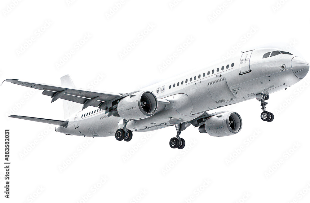 An airplane isolated on a transparent background for web banner, wallpaper An airplane isolated on a transparent background for web banner, wallpaper