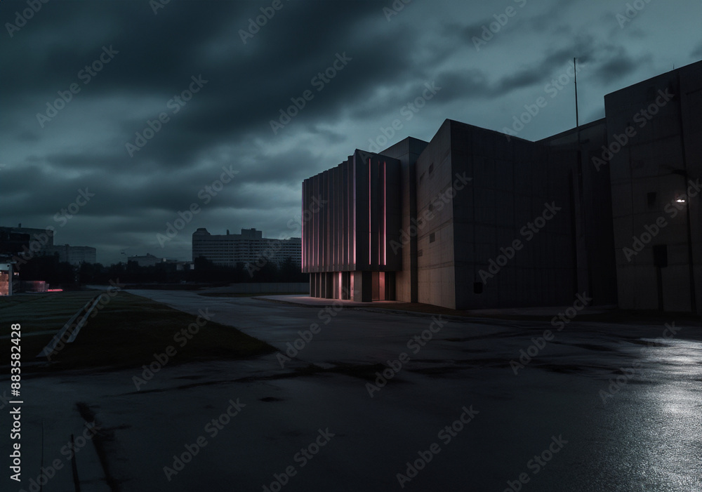 Obraz premium Haunted village with deserted streets.