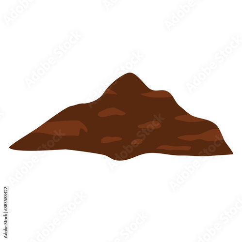 Mounds of earth flat vector illustration 