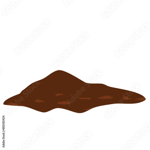 Mounds of earth flat vector illustration 
