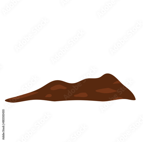 Mounds of earth flat vector illustration 