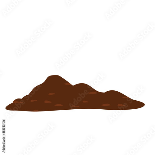 Mounds of earth flat vector illustration 