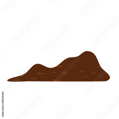 Mounds of earth flat vector illustration 