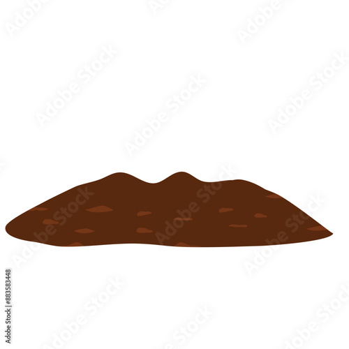 Mounds of earth flat vector illustration 