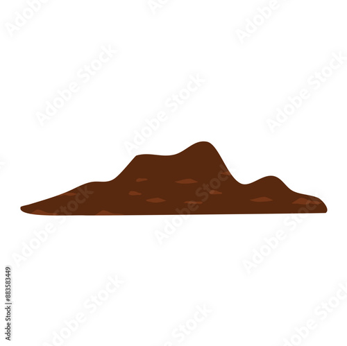 Mounds of earth flat vector illustration 