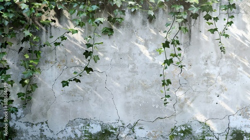 Bastille Prison walls with dramatic cracks and ivy vines