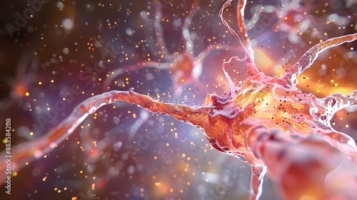Illustration of neuromuscular junction transmission process