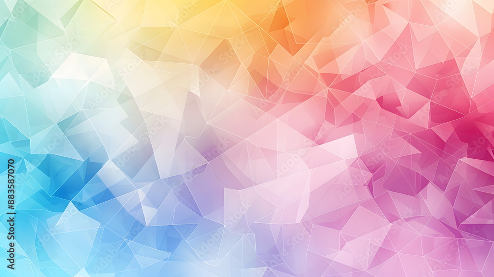 Obraz premium Watercolor-style polygon background in light rainbow colors
