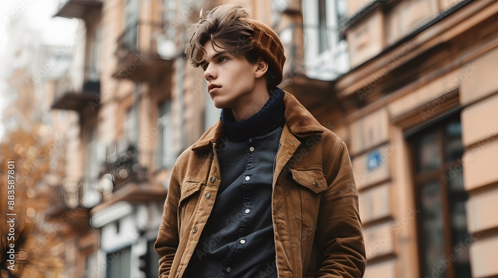 Obraz premium Handsome young man dressed in casual clothing. 