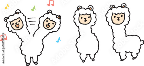 もふもふのかわいいアルパカのキャラ素材