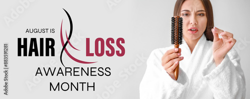Stressed woman with hair lo...