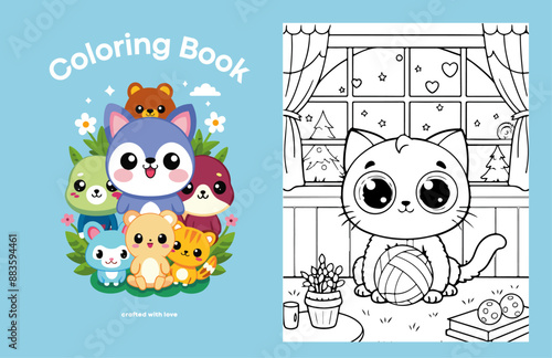 Kawaii Coloring Book for Kids Ages 1-6 Kawaii Animals and Nature photo