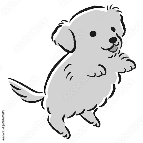 ジャンプする犬のイラスト