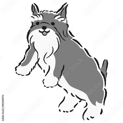 ジャンプする犬のイラスト