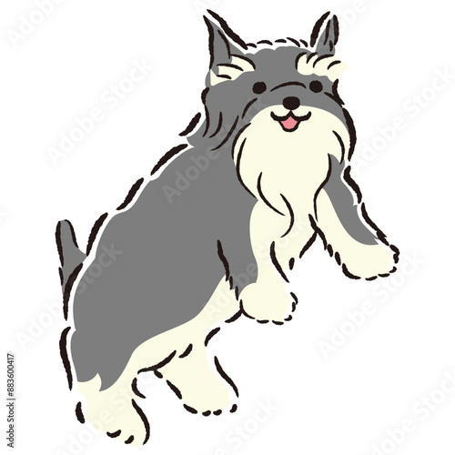 ジャンプする犬のイラスト