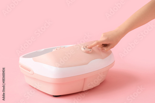 Female hand with massage fo...