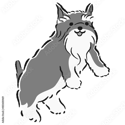 ジャンプする犬のイラスト