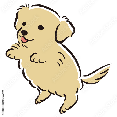 ジャンプする犬のイラスト