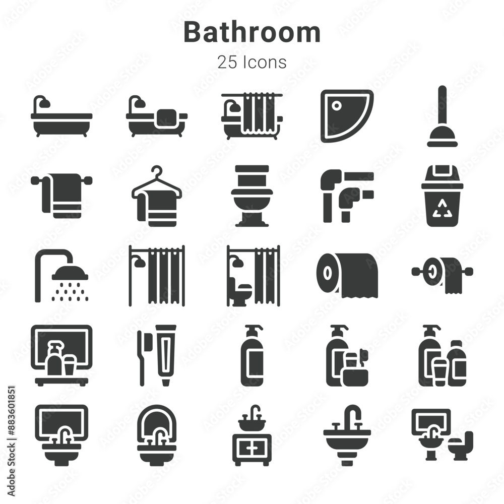 25 icons collection about bathroom 25 icons collection about bathroom