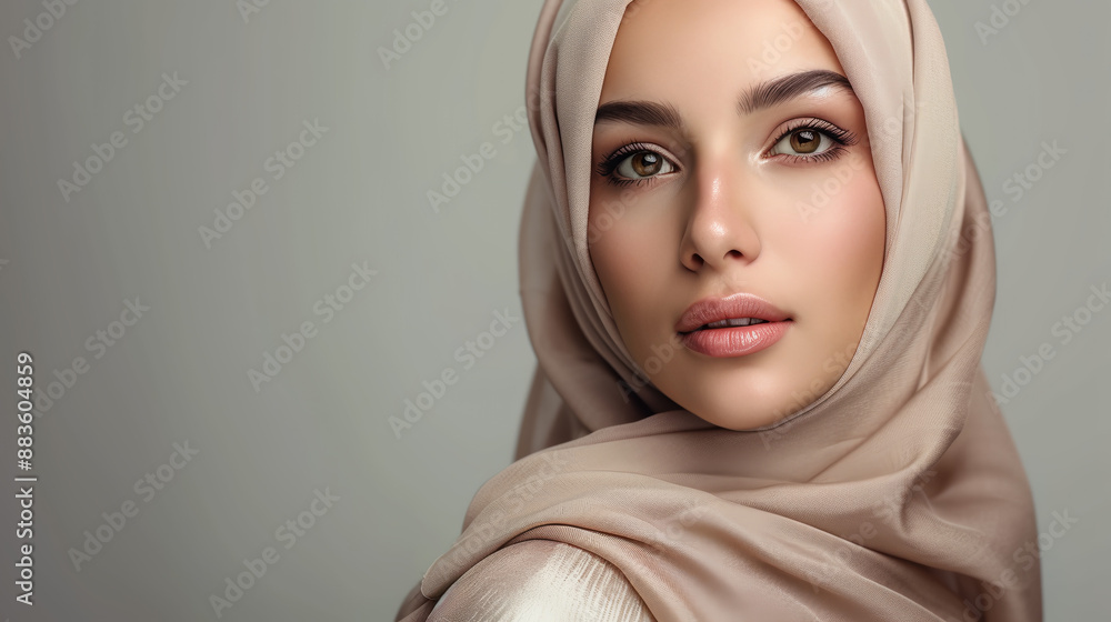 A very beautiful Muslim woman in a hijab. A very beautiful Muslim woman in a hijab.