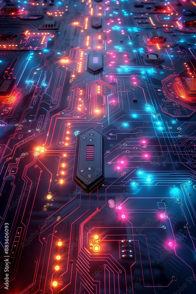 Abstract technological circuit board design, abstract background, hightech and intricate Abstract technological circuit board design, abstract background, hightech and intricate