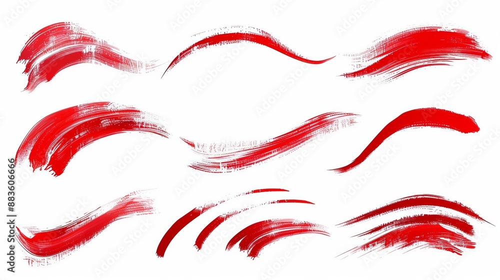 A striking piece of abstract art featuring bold red brush strokes on a white canvas, highlighting a sense of motion and emotion through its dynamic lines and rich textures. A striking piece of abstract art featuring bold red brush strokes on a white canvas, highlighting a sense of motion and emotion through its dynamic lines and rich textures.