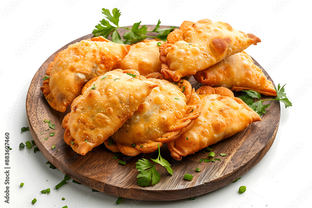 Board and plate of tasty Dhooska with on white background. Board and plate of tasty Dhooska with on white background.