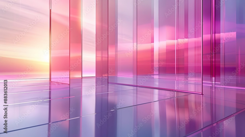 PowerPoint  background minimal design, copy space, TechnoTribal style, clean and clear,  glassmorphism AI Azure and Virtual Violet scheme