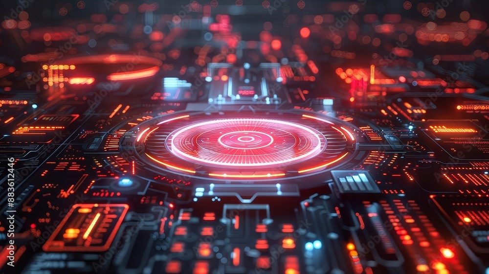 Holographic interface elements in abstract design, techno abstract background, futuristic and innovative Holographic interface elements in abstract design, techno abstract background, futuristic and innovative