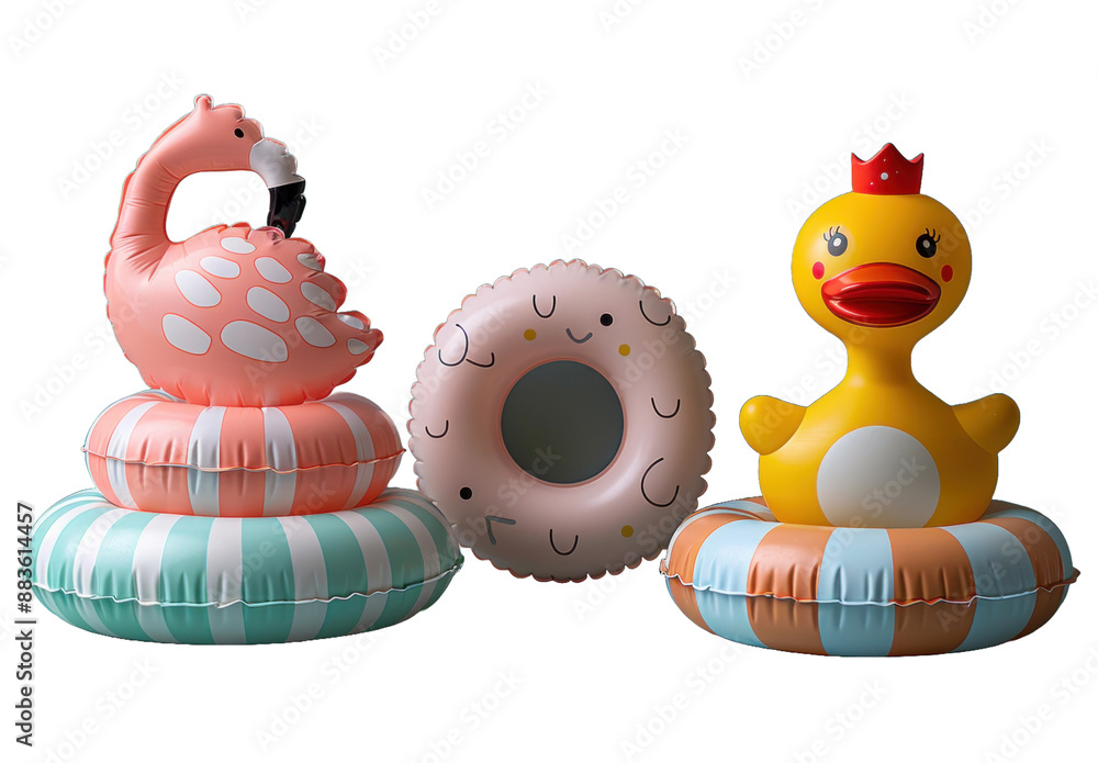 Obraz premium Cute float isolated on a transparent background for web banner, wallpaper