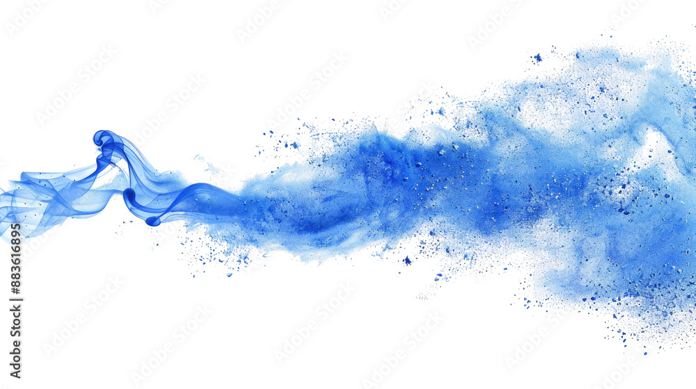 Blue flying sand on a transparent background Blue flying sand on a transparent background