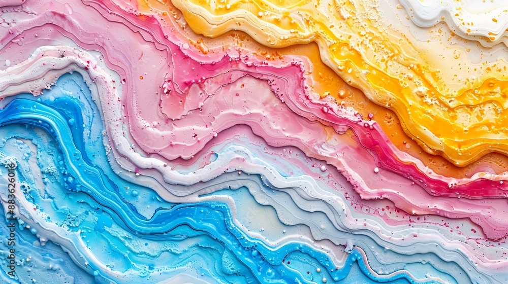 Abstract Colorful Waves in Liquid Acrylic Abstract Colorful Waves in Liquid Acrylic