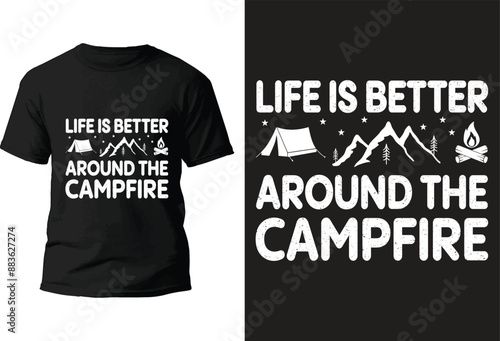 Camping T-Shirt Design, SVG Design, Typography Design, Illustration With Vector photo