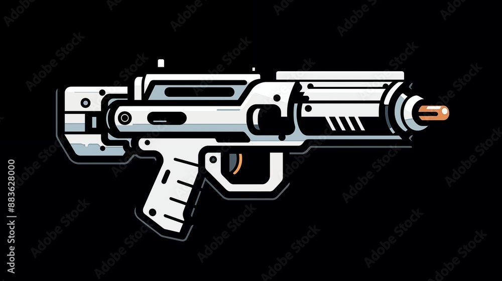 Illustrated Futuristic Sci-Fi Cyber Gun Vector Illustrated Futuristic Sci-Fi Cyber Gun Vector