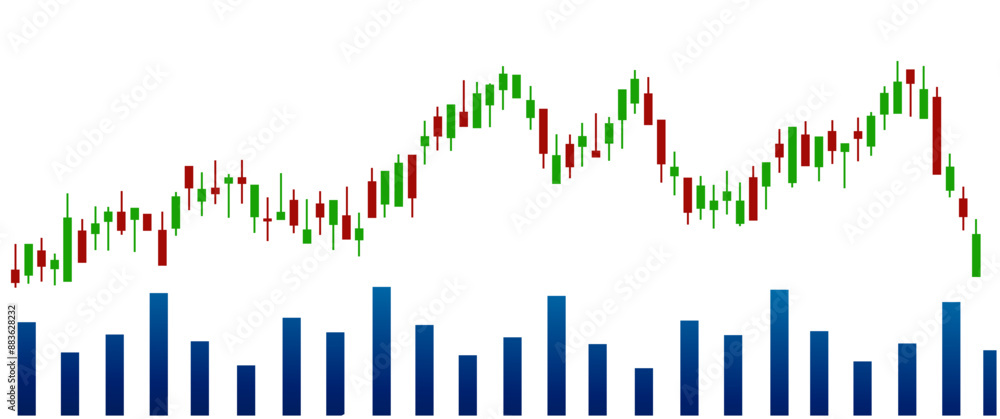 Candlestick trading graph isolated on white background, investing stocks market,buy and sell sign candlestick, vector illustration Candlestick trading graph isolated on white background, investing stocks market,buy and sell sign candlestick, vector illustration