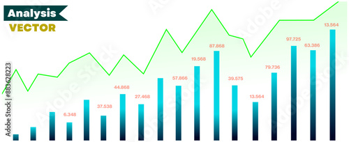 Candlestick trading graph isolated on white background, investing stocks market,buy and sell sign candlestick, vector illustration