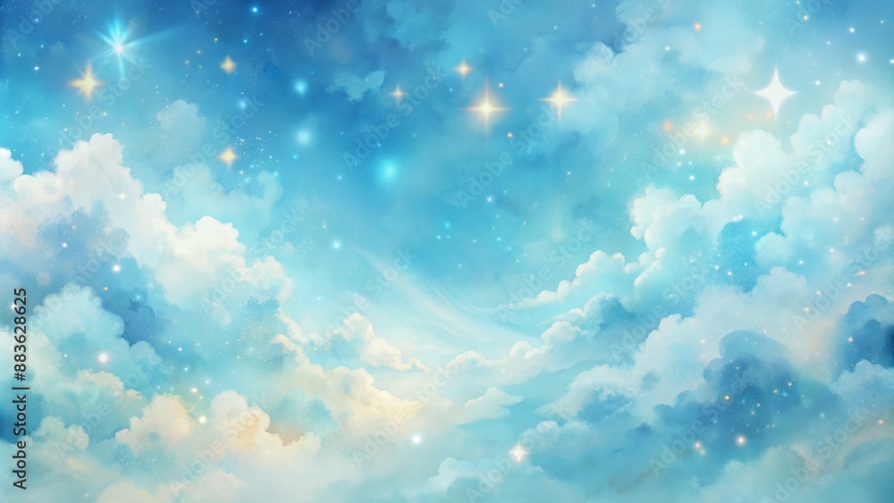 Whimsical, dreamy, animated light blue watercolor sky backgrounds with soft brushstrokes and subtle texture in a looping motion sequence. Whimsical, dreamy, animated light blue watercolor sky backgrounds with soft brushstrokes and subtle texture in a looping motion sequence.
