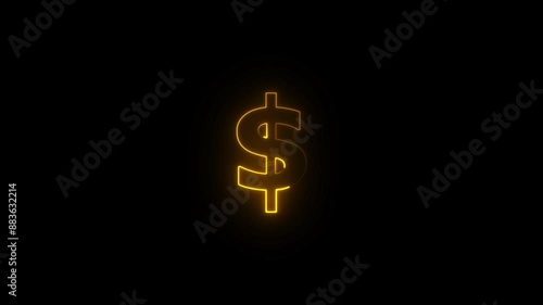 Wallpaper Mural Business and finance conceptual neon light dollar icon animation. Torontodigital.ca