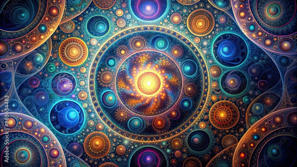 Abstract fractal background created from circles, fractal, abstract, background, circles, geometric, design, pattern Abstract fractal background created from circles, fractal, abstract, background, circles, geometric, design, pattern