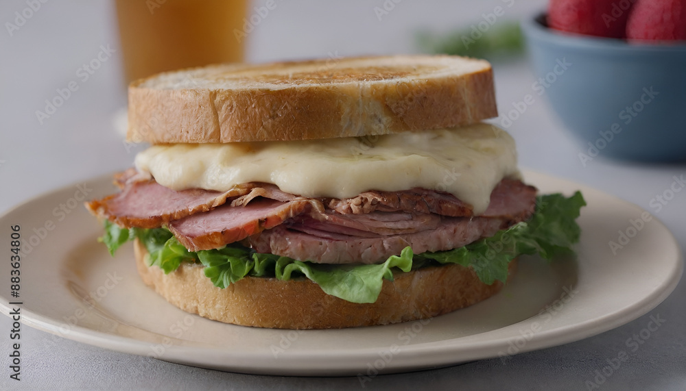 reuben sandwich on a plate with swiss cheese reuben sandwich on a plate with swiss cheese