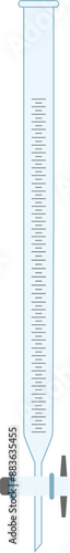 Graduated Pipette Laboratory Glassware Vector Flat Illustration