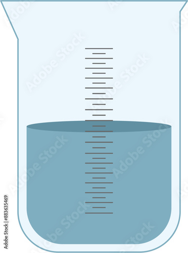 Beaker Glass Laboratory Glassware Vector Flat Illustration