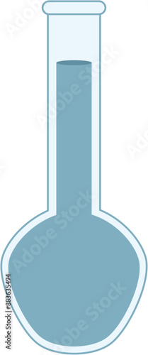 Volumetric Flask Laboratory Glassware Vector Flat Illustration
