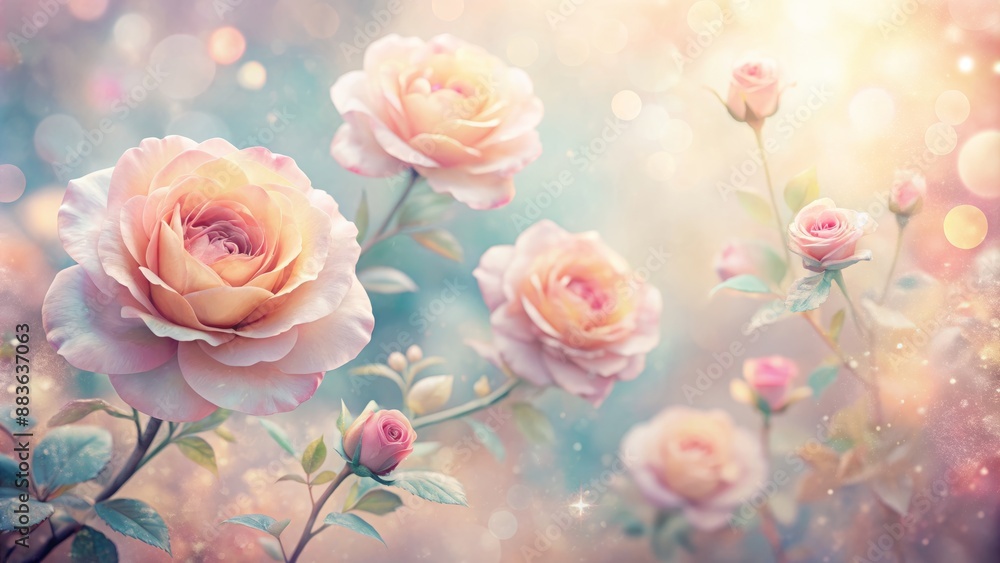 Delicate soft focus pastel rose hues blended in a whimsical watercolor painting style as a serene wallpaper background. Delicate soft focus pastel rose hues blended in a whimsical watercolor painting style as a serene wallpaper background.