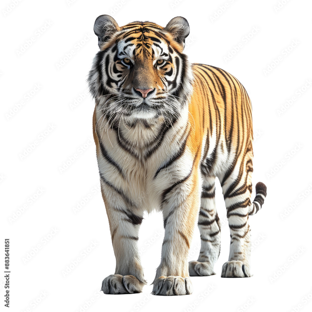 Obraz premium A Tiger isolated on a transparent background for web, banner, wallpaper