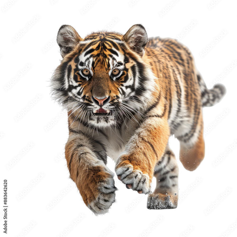 Obraz premium A Tiger isolated on a transparent background for web, banner, wallpaper